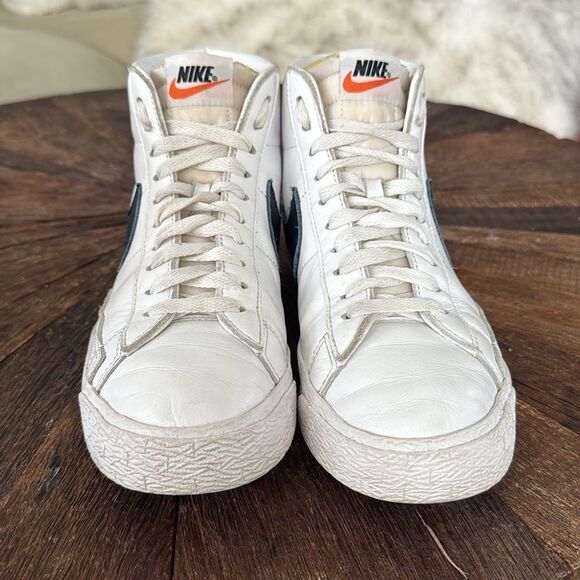 Nike Zoom Blazer Mid ISO SB Orange Label White/Navy Leather w/ Exposed Tongue - Picture 5 of 9